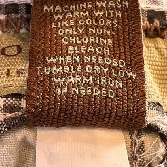 Vtg Mens Y2K Patchwork brown Plaid longer Shorts 100% cotton sz 32 skater grunge - Picture 7 of 9